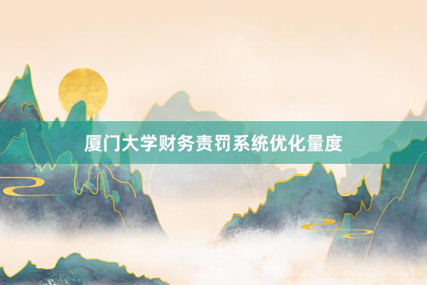 厦门大学财务责罚系统优化量度